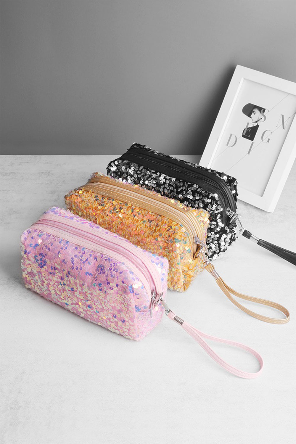 Tulle Colorful Shine Cosmetic Sequin Design Bag