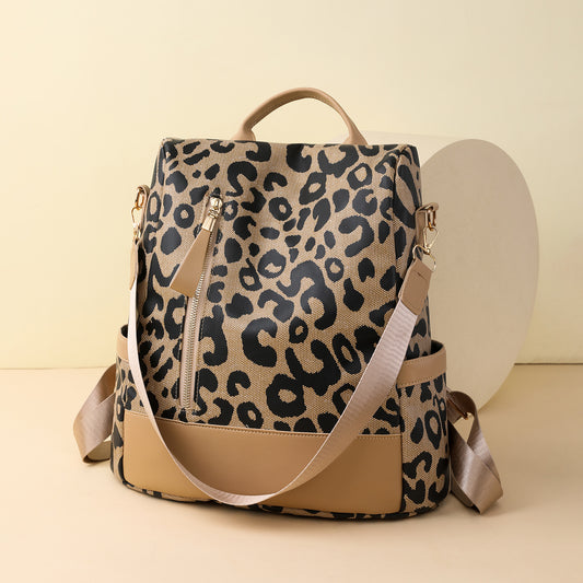 Hazel Leopard Backpack Bag