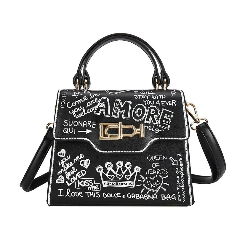 Leather Mini Graffiti Bag