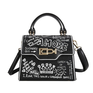 Leather Mini Graffiti Bag