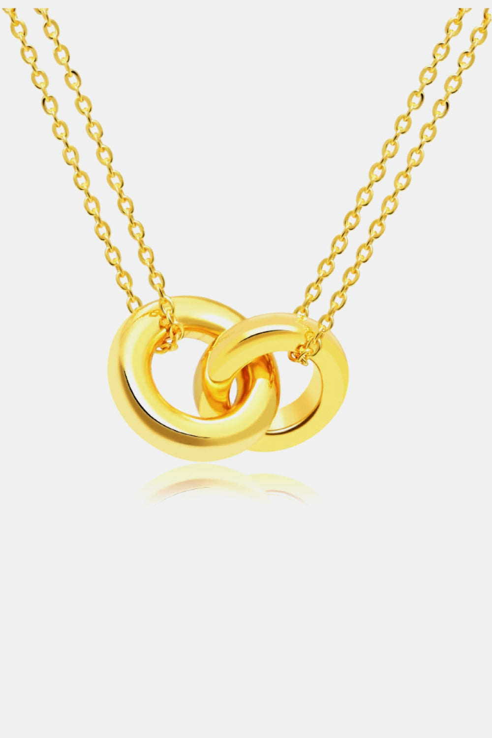 Page Linked Ring Pendant Chain Necklace