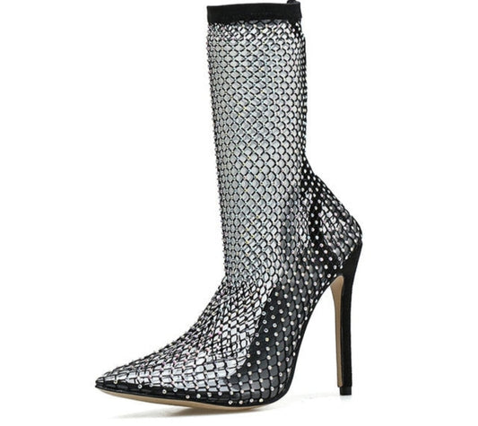 Bling Mesh Fishnet pumps