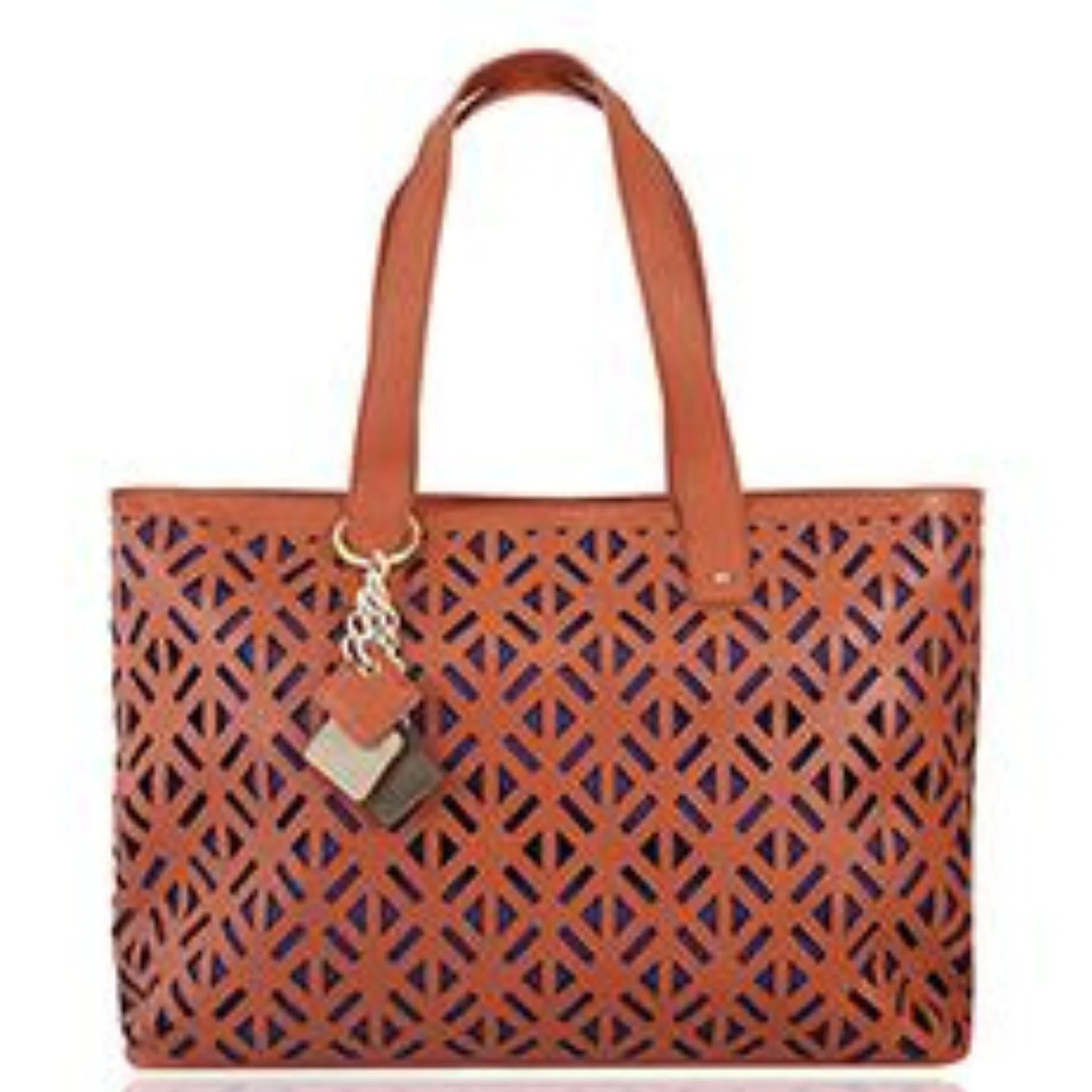 Mattie Leather Tote -Orange