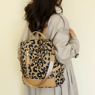 Hazel Leopard Backpack Bag