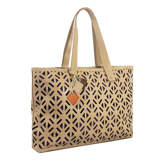 Grace Leather Tote  -Tan