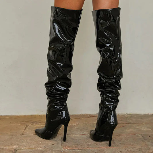 Diane Patent Leather Over The Knee Boots