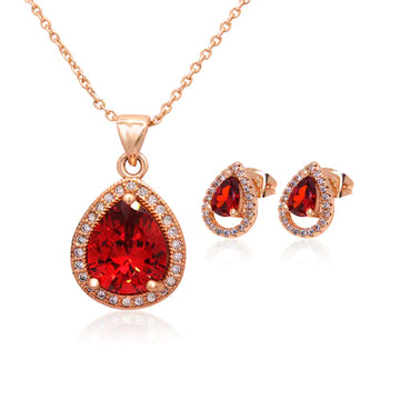 Red Zircon Jewelry Set