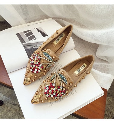 Rhinestone Cherry Spring Shoes