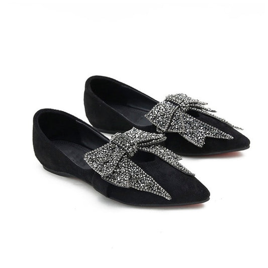 Crystal Bow toe Flats