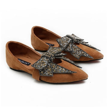 Crystal Bow toe Flats